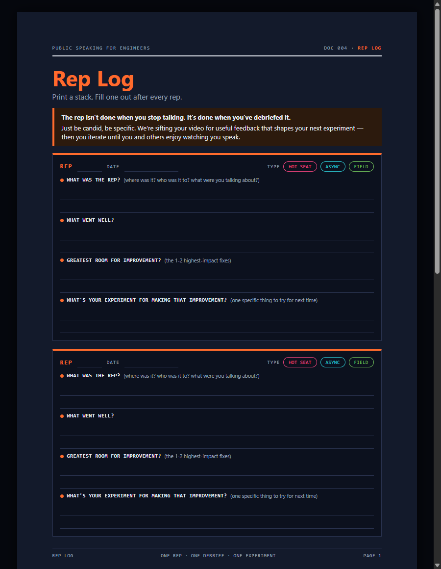 Rep Log datasheet